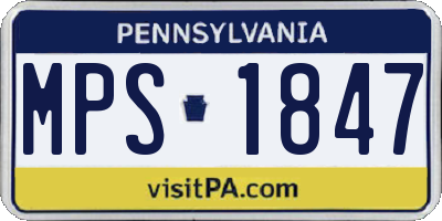 PA license plate MPS1847