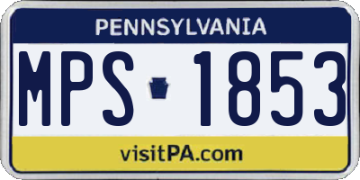 PA license plate MPS1853