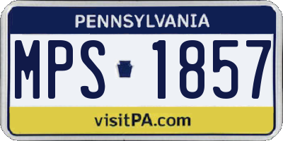 PA license plate MPS1857