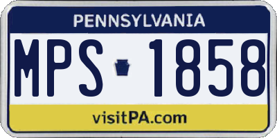 PA license plate MPS1858