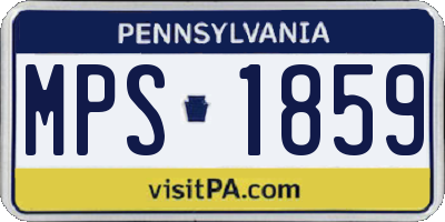 PA license plate MPS1859
