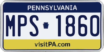PA license plate MPS1860