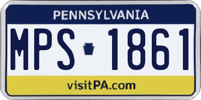 PA license plate MPS1861