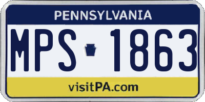 PA license plate MPS1863