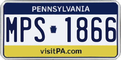 PA license plate MPS1866