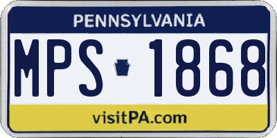 PA license plate MPS1868