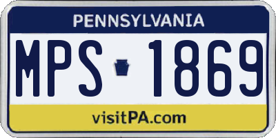 PA license plate MPS1869