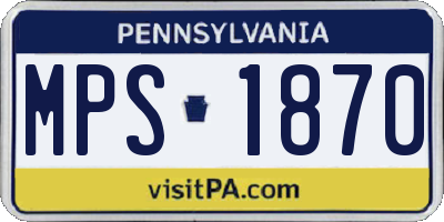 PA license plate MPS1870