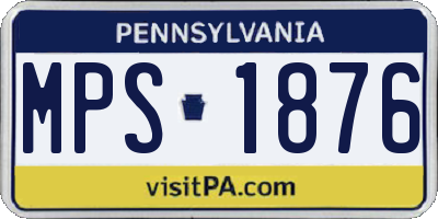 PA license plate MPS1876