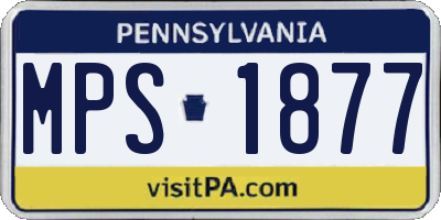 PA license plate MPS1877