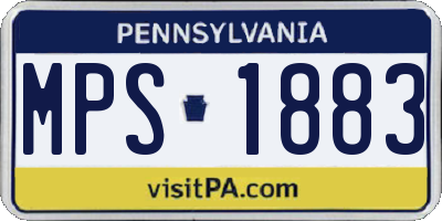 PA license plate MPS1883