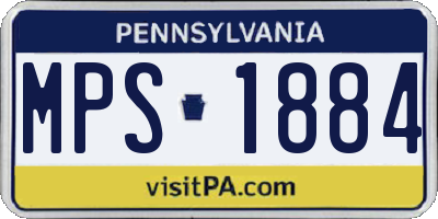 PA license plate MPS1884