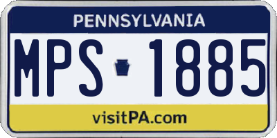 PA license plate MPS1885