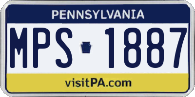 PA license plate MPS1887