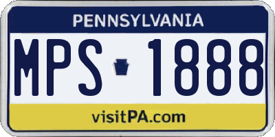 PA license plate MPS1888