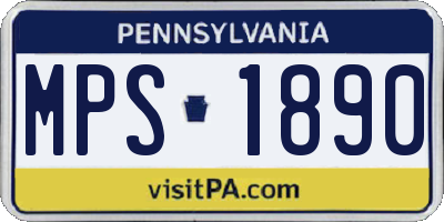 PA license plate MPS1890