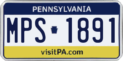 PA license plate MPS1891
