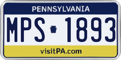 PA license plate MPS1893