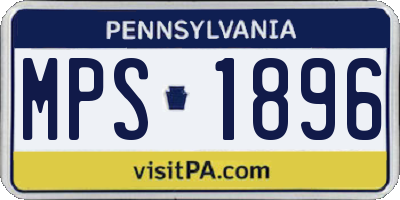 PA license plate MPS1896
