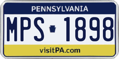 PA license plate MPS1898