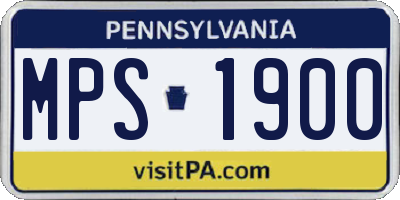 PA license plate MPS1900