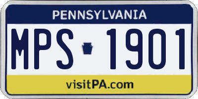 PA license plate MPS1901