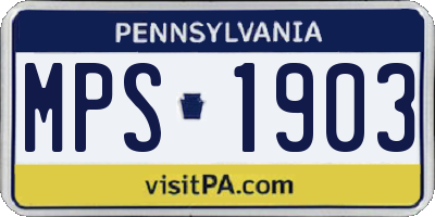 PA license plate MPS1903