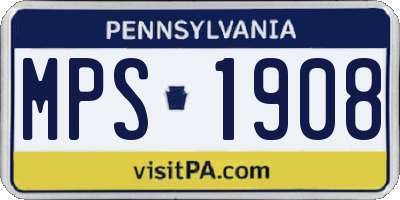 PA license plate MPS1908