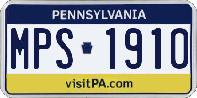 PA license plate MPS1910