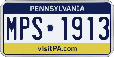 PA license plate MPS1913