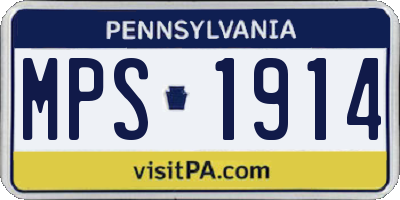 PA license plate MPS1914