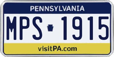 PA license plate MPS1915