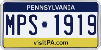 PA license plate MPS1919