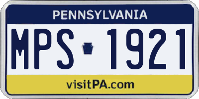 PA license plate MPS1921