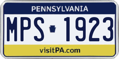 PA license plate MPS1923