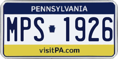 PA license plate MPS1926