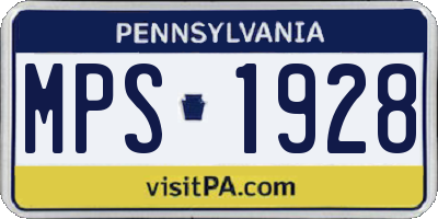 PA license plate MPS1928