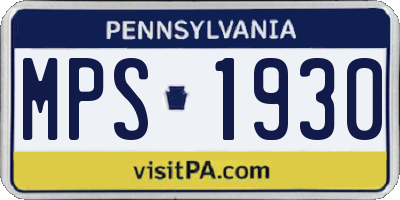 PA license plate MPS1930