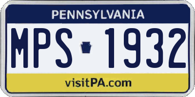 PA license plate MPS1932