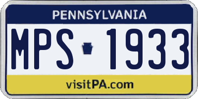 PA license plate MPS1933