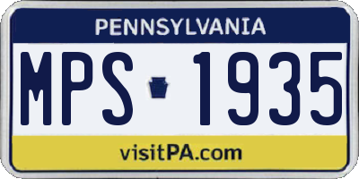 PA license plate MPS1935