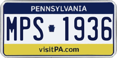 PA license plate MPS1936