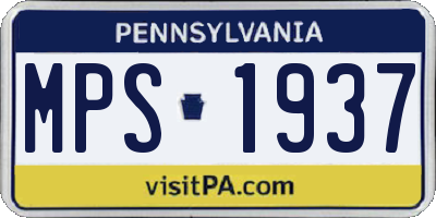 PA license plate MPS1937