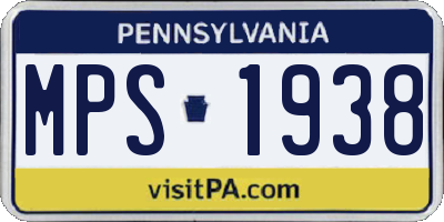 PA license plate MPS1938