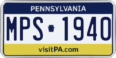 PA license plate MPS1940