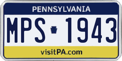 PA license plate MPS1943