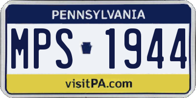 PA license plate MPS1944