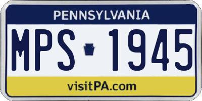 PA license plate MPS1945