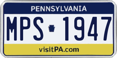 PA license plate MPS1947