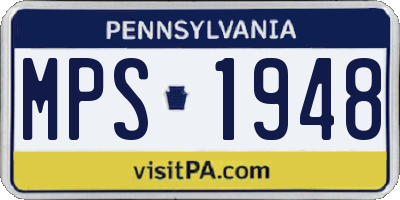 PA license plate MPS1948